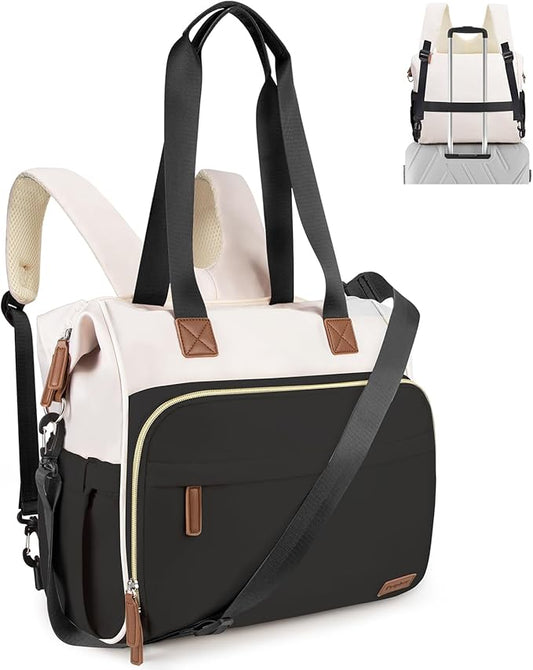 Diaper Bag Backpack, Mommy Travel Diaper Bag Tote with Shoulder Strap, Hospital Bag, Weekender Baby Bag for Mom