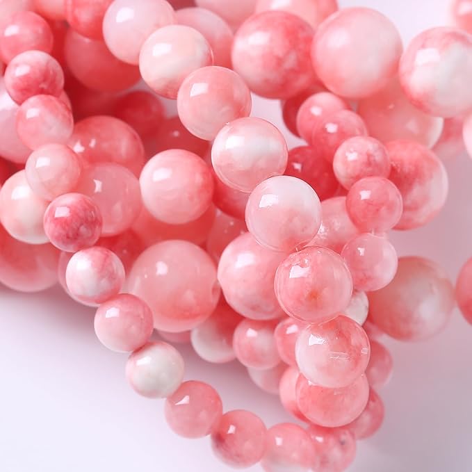 12MM 32PCS Pink Persian Jade Spacer Loose Beads for Jewelry Making DIY Bracelet Necklace