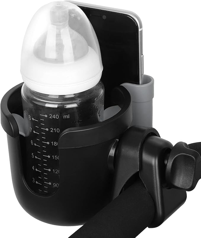 Accmor Stroller Cup Holder with Phone Holder, Bike Cup Holder, Universal Cup Holder for Uppababy Nuna Doona Strollers, 2-in-1 Cup Phone Holder for Stroller, Bike, Wheelchair, Walker, Scooter