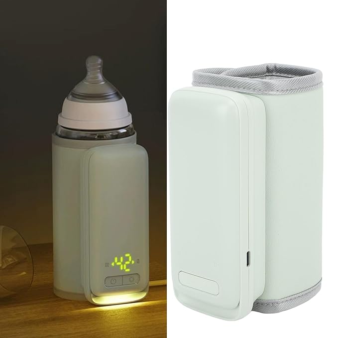 Baby Bottle Warmer, Portable Bottle Warmer, Fast Heating Travel Baby Milk Warmer with LED Display, Constant Temperature Travel Bottle Warmer for Home Family Travel