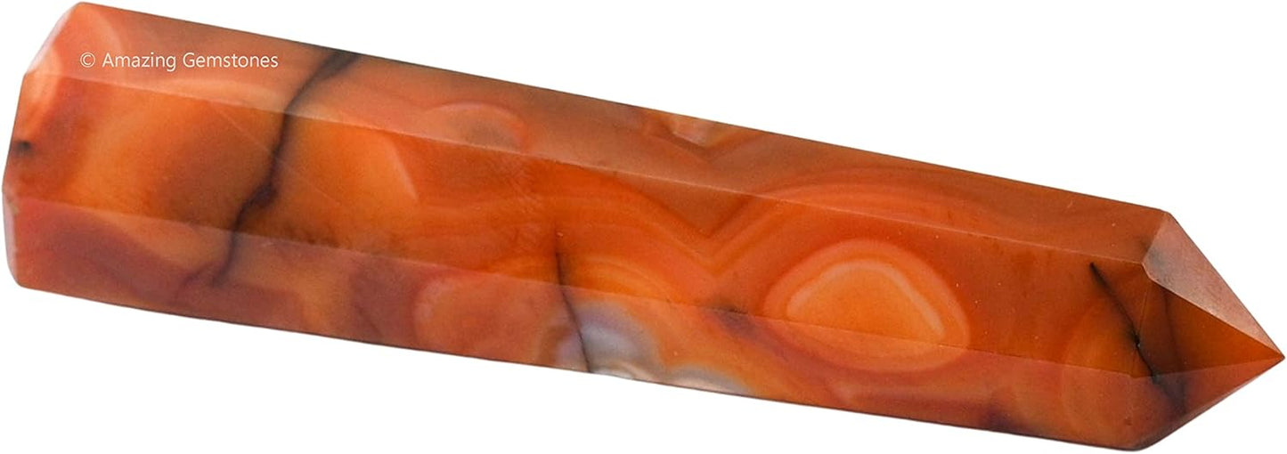 Amazing Gemstone Carnelian Crystal Towers ~ Natural Healing Crystal Point Obelisk for Reiki Healing and Crystal Grid (3 to 4 INCH)