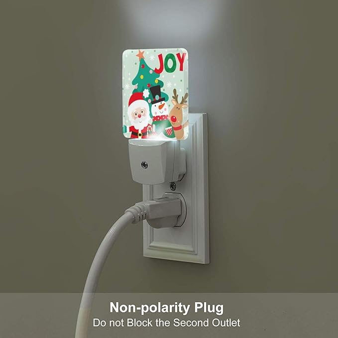 Santa Claus Snowman and Reindeer Night Light,Plug Into Wall with Dusk to Dawn Light Sensors, Warm Nightlights for Bedroom, Bathroom, Hallway, Kitchen, Gifts Ideal for Boys Girls Women Men