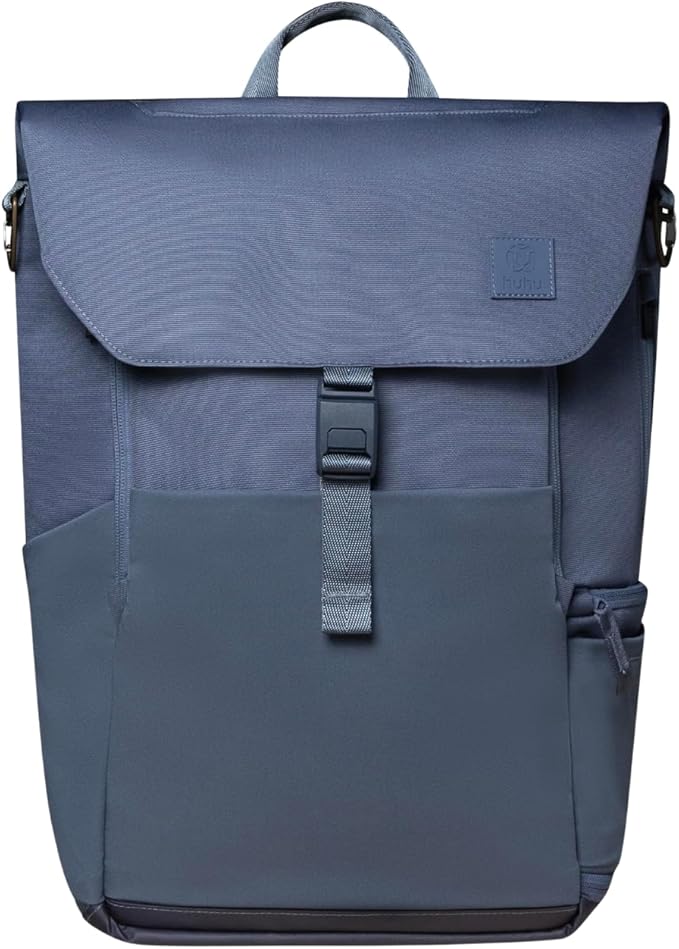 Huhu Diaper Bag Backpack – Baby Bag for Moms & Dads – Water-Resistant, Unisex Travel Kit for New Parents – Includes Changing Pad and 2 Organizer Pouches (Dusky Blue)