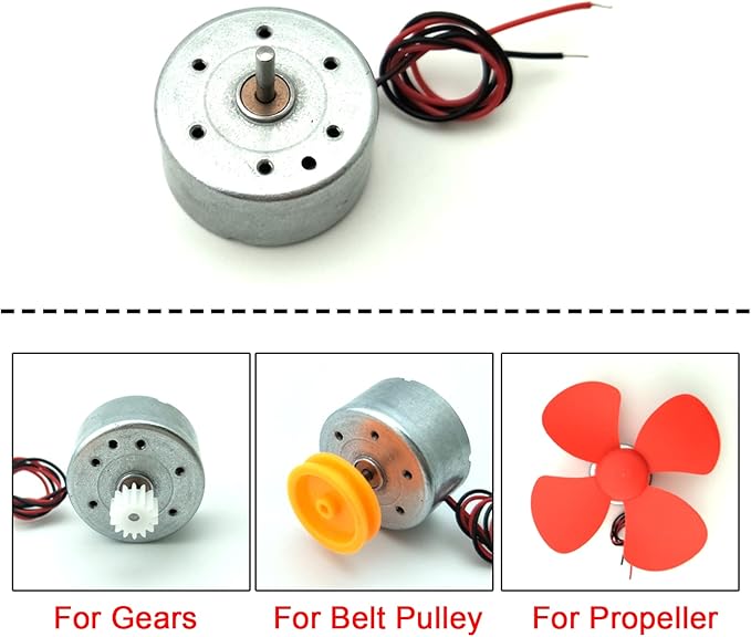 EUDAX 6 Set Mini Generator Motors 3V-12V DC Motor Electric Motor with Propellers Fan Leaf for DIY Electronic Toys Wind Turbine Hand Cranked Power Model School Project Educational Physics Experiment