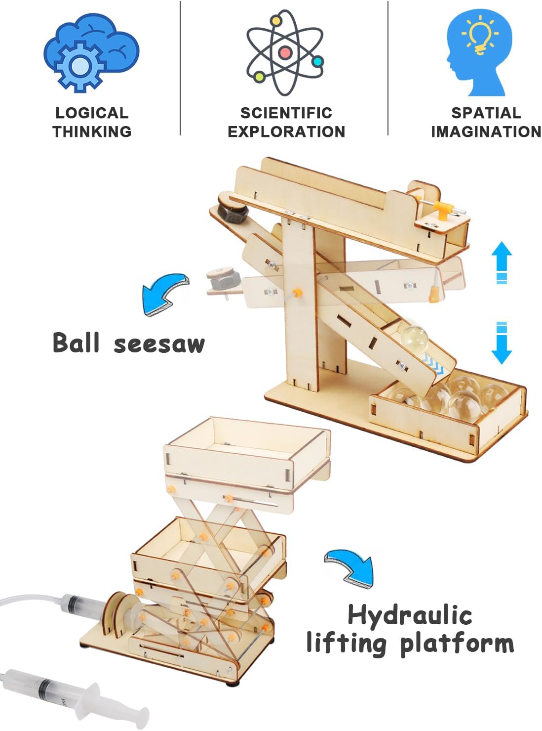 Poraxy 6 in 1 STEM Kits for Kids Age 8-10, Science Building Educational Experiment Projects 8-12, 3D Wooden Puzzles Crafts, Toys for Age 8-13, Gifts for Boys and Girls 6 7 8 9 10 11 12 13 Years Old