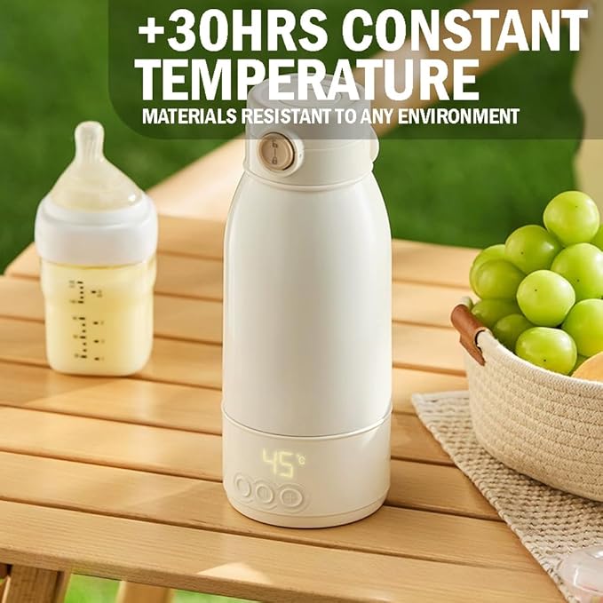 Portable Milk or Water Warmer, with Super Fast Charging, Type C Charger included, 17oz Capacity, Instant Breast Milk, Formula or Water Warmer with Large Capacity