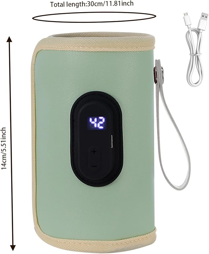 Portable Bottle Warmer Portable Bottle Warmer 18w Quick Heating Baby Temperature Adjustable USB Baby Heater for Home Family Green
