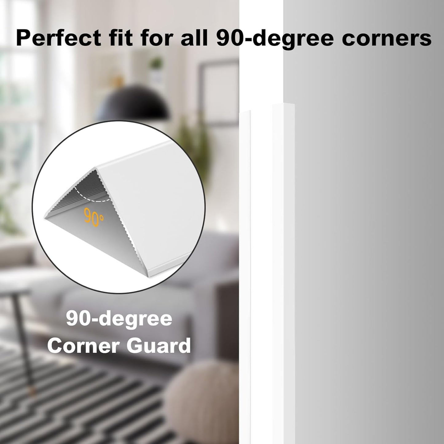 Aluminium Alloy Metal Corner Guards 10 Pcs Wall Corner Protector 1.2" x 1.2" x 48" Wall Corner Protection Decoration White Pack of 10 Corner Guards 20 Ga/1 mm Thickness