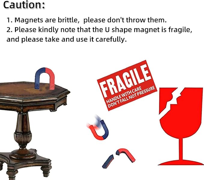 Physics Science Kids Magnet Kit for Education Experiment School Home,Including Educational Bar Magnets/Horseshoe Magnets/Magnetic Powder for Kids Students Teachers