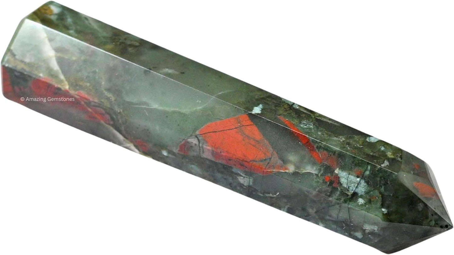 Amazing Gemstone African Bloodstone Crystal Towers ~ Natural Healing Crystal Point Obelisk for Reiki Healing and Crystal Grid (3- Inch)