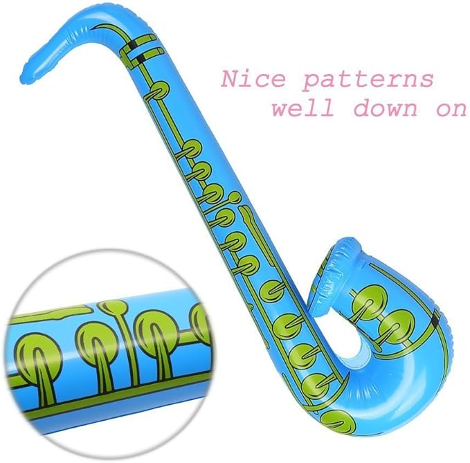 DECORA 27.5“ Inflatable Saxophones Assorted Colors 6pcs for Kids Party Favors (Pack of 2)