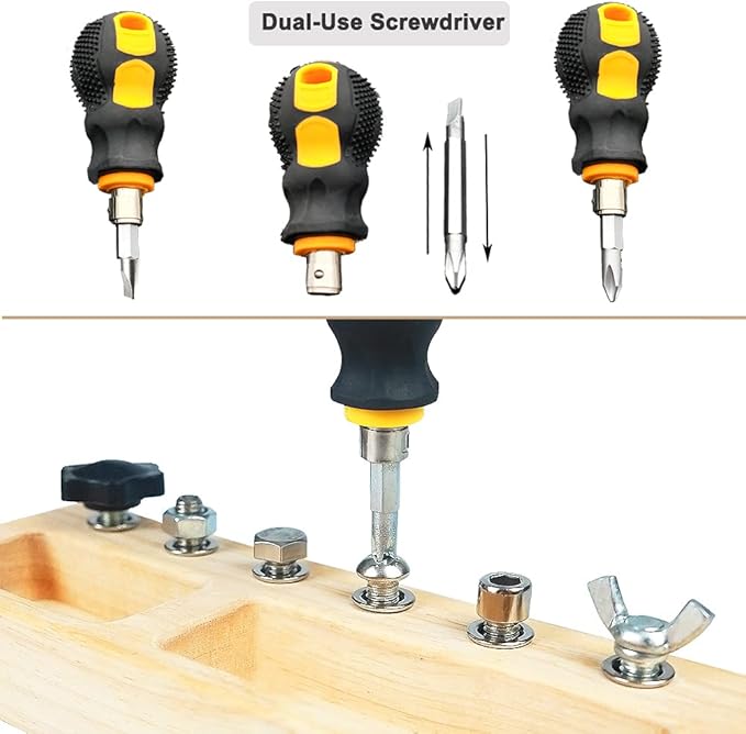 14 Pcs Kids Montessori Screwdriver Board Set, Wooden Screw Driver Activities Tools Montessori Toys for 3 4 5 Year Old, Basic Skills Educational Sensory Learning Toy for Kids Toddlers Preschool