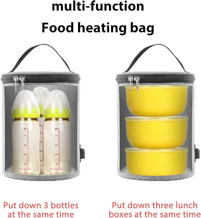 Bottle Warmer for Baby Milk,Portable Bottle Heating Bag Car Multi-Functional Bottle Food Warmer Water Warming Bag On The Go Bottle Warmer at Home Or Travel,Temperature Adjustable,3.8L