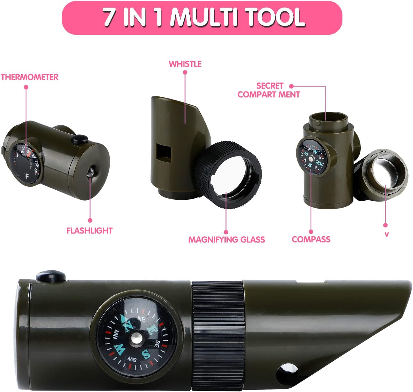 INNOCHEER Explorer Kit & Bug Catcher Kit for Kids Outdoor Exploration for Boys Girls 3-12 Years Old (Purple)