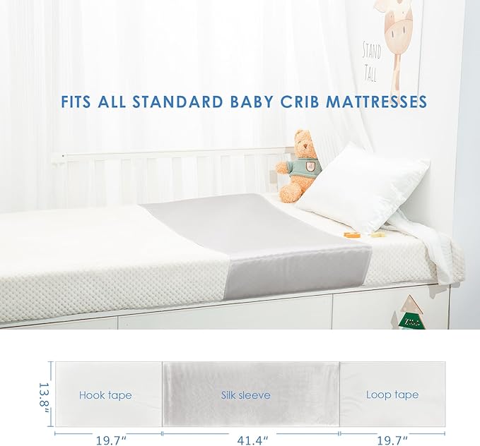 PROMEED Baby Silk Bassinet Sleeve, 23 Momme Pure Silk Cot Semi Sheet, Adjustable for All Standard Bassinet/Cradle/Cot/Crib Mattress (Light Grey)