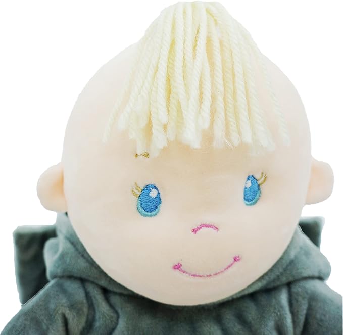 June Garden 12" Sweet Dolly Jacqueline - Stuffed Ultra Soft Baby Elephant Doll for Birth and Up - Removable Grey Outfit