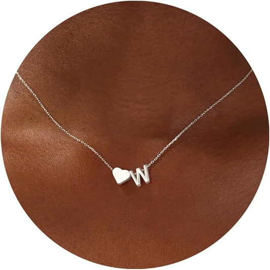 Turandoss Heart Initial Necklace for Women Teen Girls - 18K Gold Plated Letter A-Z Pendant Necklace Dainty Heart Necklaces Tiny Initial Necklaces Birthday Gifts for Women Jewelry