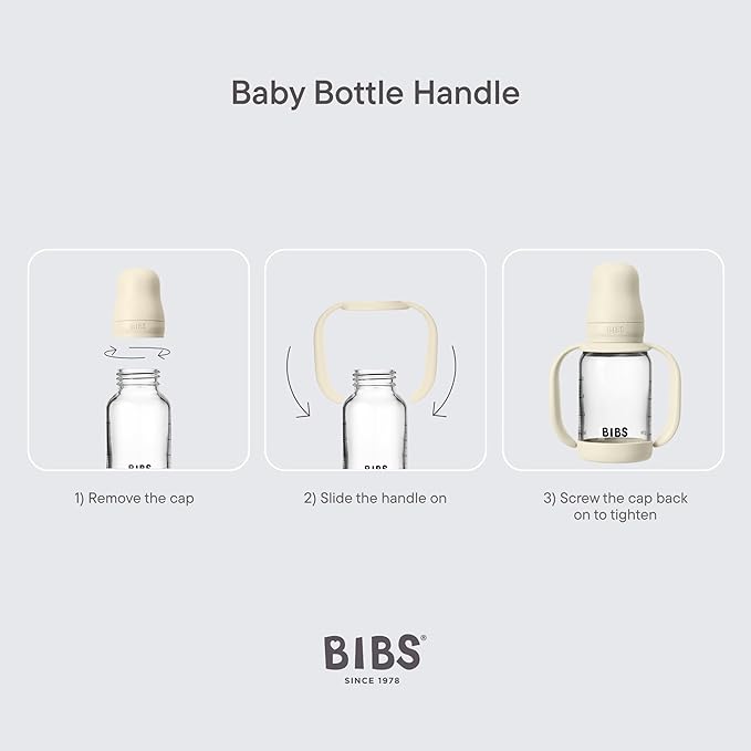 Bibs | Baby Bottle Handle | Easy & Comfortable Grip | Non-Slip Surface | BPA-Free | Dishwasher Safe | BIBS Baby Bottle Accessories | Ages 6+ Months | Sage