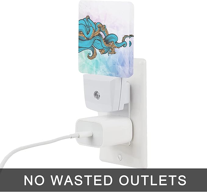Octopus Night Light,Ocean World Sea Octopus Animal Night Lights Plug into Wall Dusk to Dawn Sensor Lamp for Women Men,Led Lights for Stairway/Hallway/Bedroom