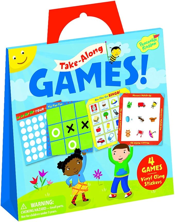 Peaceable Kingdom Take Along Games Reusable Sticker Tote
