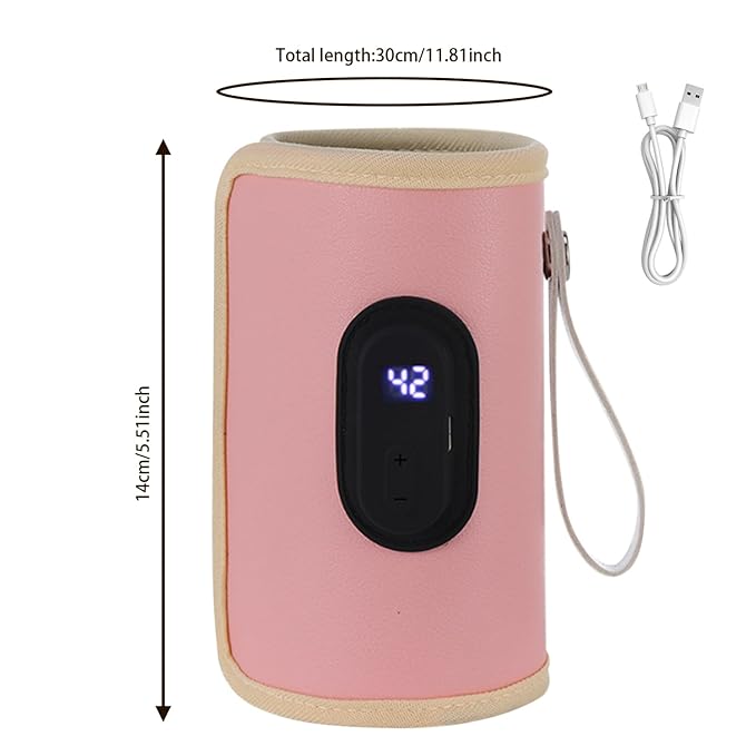 Baby Bottle Warmer Bag, Portable Bottle Warmer 18W Quick Heating Baby Bottle Warmer Temperature Adjustable USB Baby Bottle Heater for Home Family Travel Style2