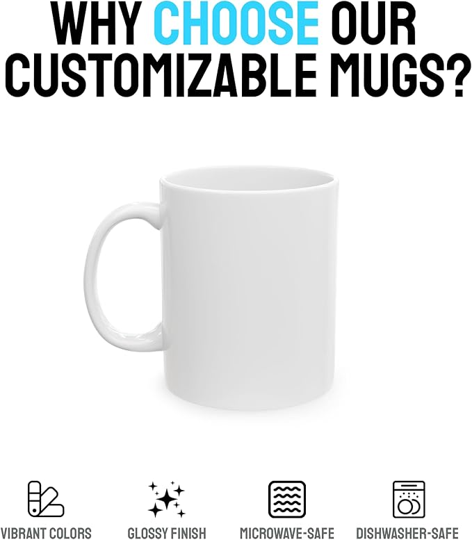 Personalized Coffee Mug – Custom Photo, Text, or Logo Ceramic Mug Tea Cup | Taza Personalizada with Picture or Message | Customized Gift Idea for Men & Women, Mom, Dad, Friends - White/Yellow | 15oz
