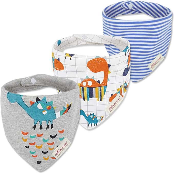 JN&LULU 3 Pack Newborn Baby Bibs Bandana Drool Bibs for Drooling Cotton Baby Gifts