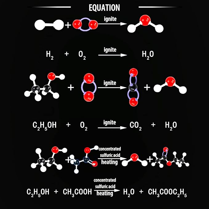 Organic Chemistry Molecular Model Kit 206pc Middle,High School Supplies, Educational Science Set Gift for Student to Learn Structure and Reactions