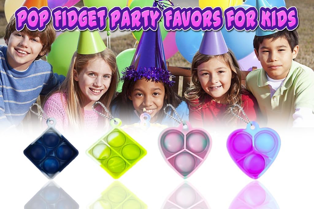 24pcs 1.5in, Pop Bubble Fidget Sensory Toys, Pop Toy Bulk for Party Favor, Classroom Student Prizes Easter Basket Goodie Bag Stuffers Christmas Valentine Gift for Kid