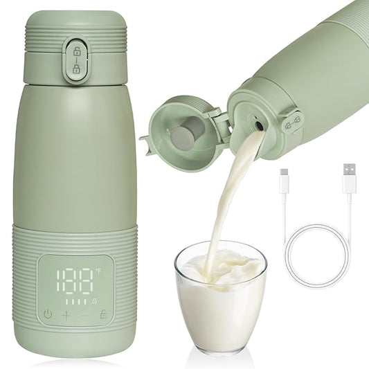 Portable Bottle Warmer for Travel 17 oz Portable Bottle Breast Milk and Water Warmer Fast Precision HeatingSafe Temp Control Adjustable for New Parents