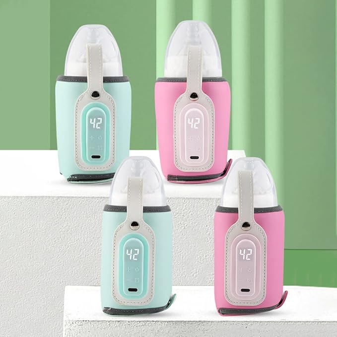 Baby Bottle Keep Warmer,Portable Travel Mug Milk Heater Thermostatic Bottle Cover Milk Bottle Heating Warmer Multifunction Thermostatic Bottle Sleeve with Tpye-C Cable for Coffee Tea,Blue