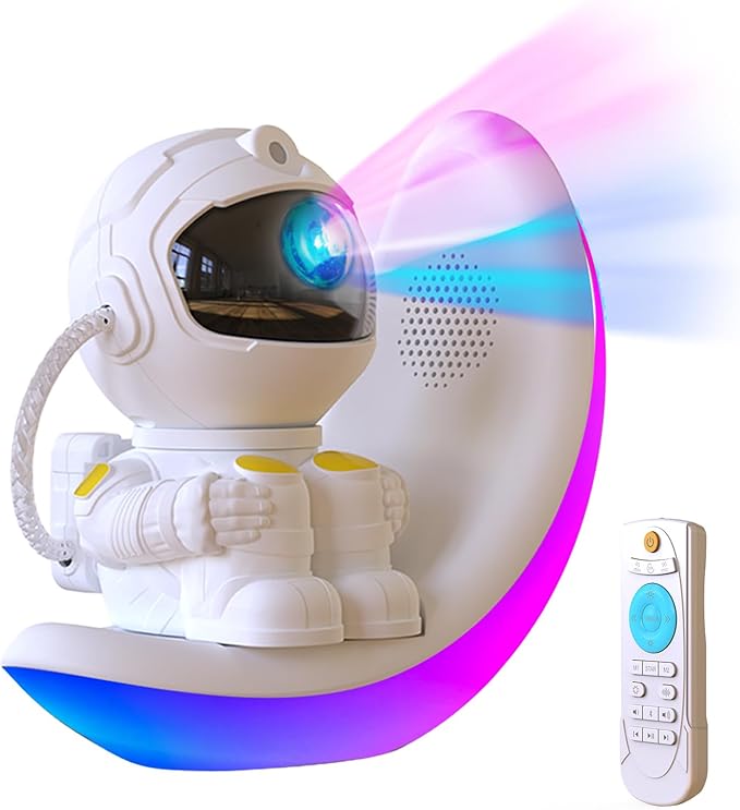 Galaxy Projector - Astronaut Galaxy Projector with Built In Speaker, Remote Star Projector for Bedroom & Ceiling, Night Light for Kids, Adults, Party/Room Decor, Christmas/Birthday Gift