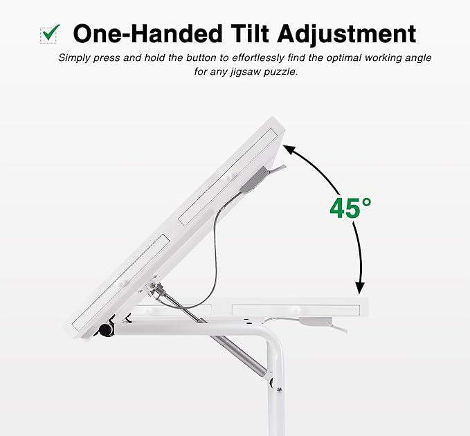 1000 Piece Jigsaw Puzzle Board Table with Drawers and Cover for Adults, Puzzle Board with Adjustable Angle and Height, Movable Puzzle Table with Legs, 30''x22'' Board with Storage