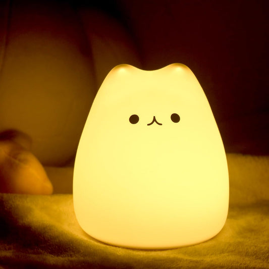 Cute Cat Lamp, Kitty Night Light for Girls Bedroom, Gifts for Women Teen Girls Kids Baby, Kawaii Lamp Nursery Nightlights Room Decor