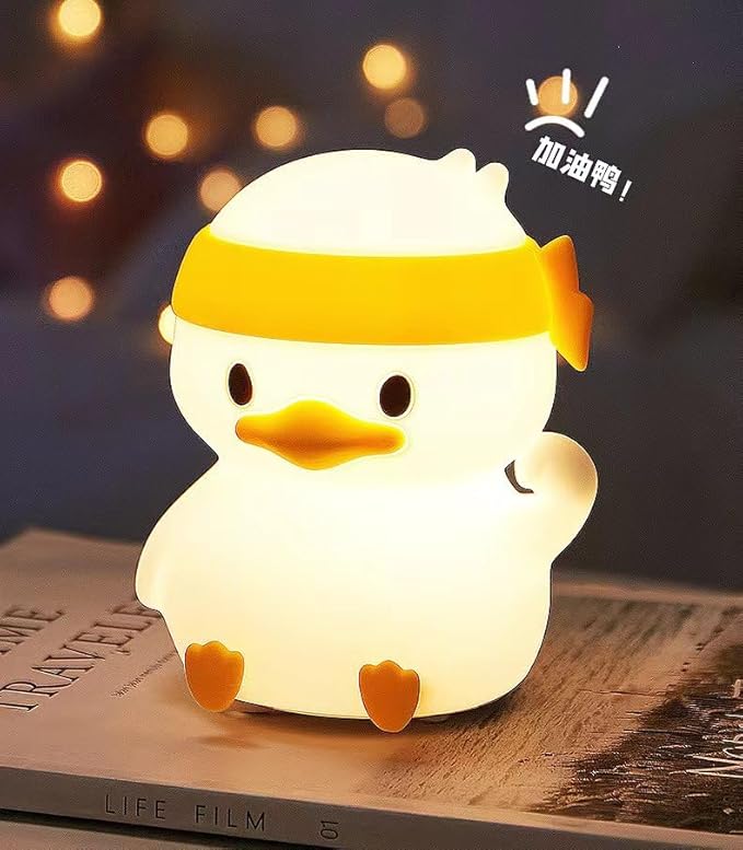 Cute Kids Night Light Night Lamp Night Lights for Kids Bedroom Toddler Baby Portable Silicone Battery Led Nightlight Nursery(Duck)