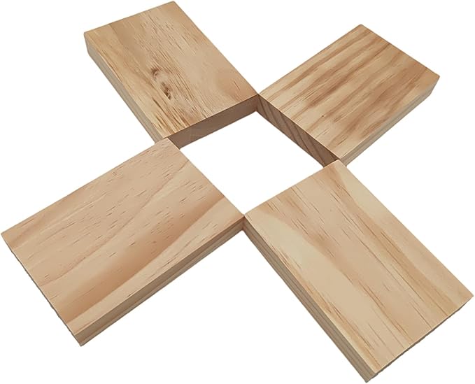 10PCS Rectangle Wood Boards Unfinished Wood Blocks for Crafting, 4.7x3x0.8in Blank Whittling Wooden Blocks for Wood Carving,Painting & Burning