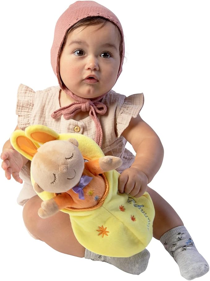 Manhattan Toy Snuggle Pod Hunny Bunny Beige First Baby Doll with Cozy Sleep Sack for Ages 6 Months and Up