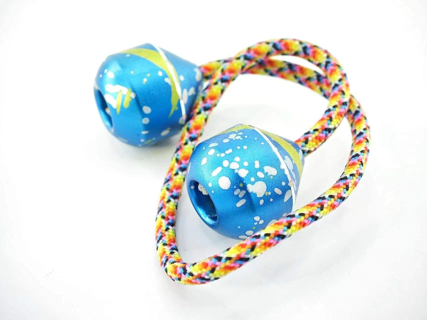 Begleri Fidget Beads - Worry Fidget Beads Spin & Bump - Made of Aluminum Alloy - Creates a Bit of Magic for You (UFO-Blue Yellow&White)