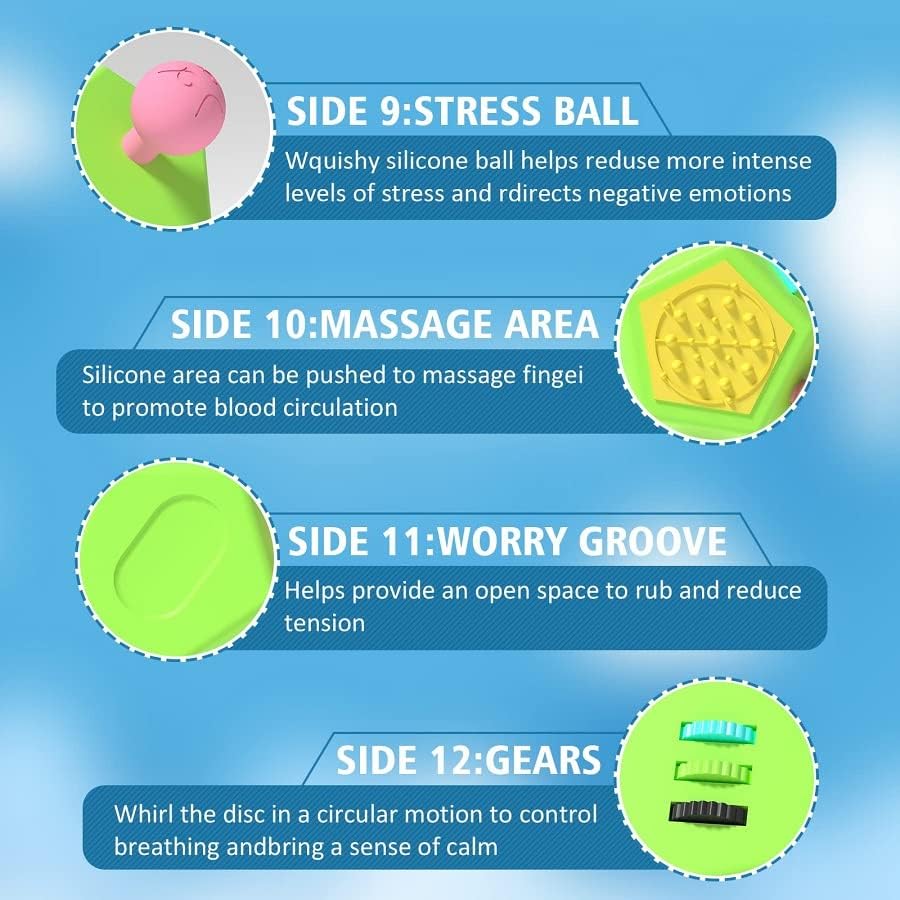 Fidget Dodecagon –12-Side Fidget Toys Cube Relieves Stress and Anxiety Anti depression cube for Children and Adults with Autism(B1 Green)