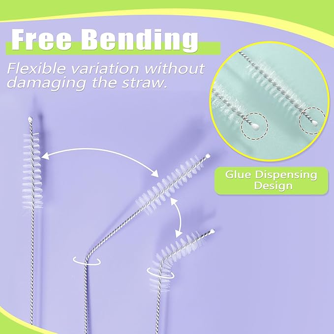 INVODA 12PCS Sponge Nipple Bottle Brushes, Baby Bottle & Nipple Cleaner with 4 Replacement Heads & 4 Straw Brushes (Yellow)