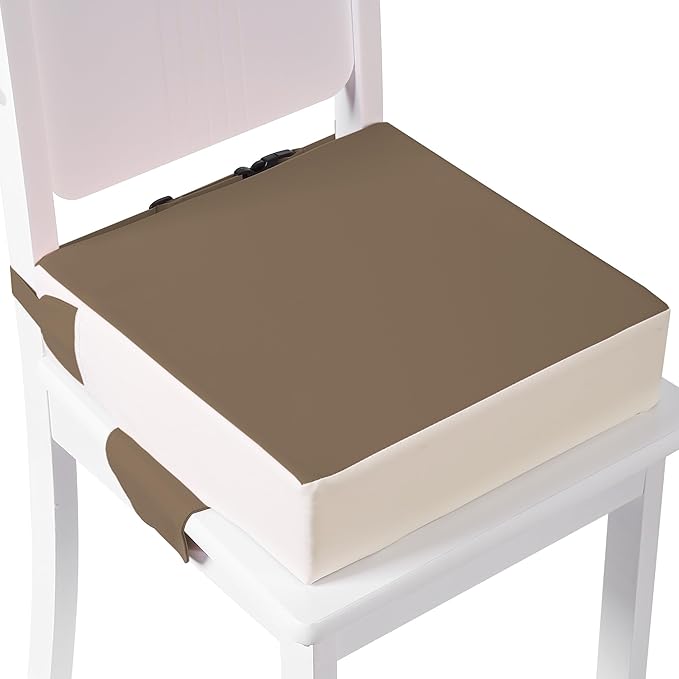 Booster Seat for Kitchen Chair with Adjustable Straps, Toddler Booster Seats for Dining Table Portable for Travel Camping Eating, Booster Cushion for Table for Baby Child Infant Kid Boy Girl