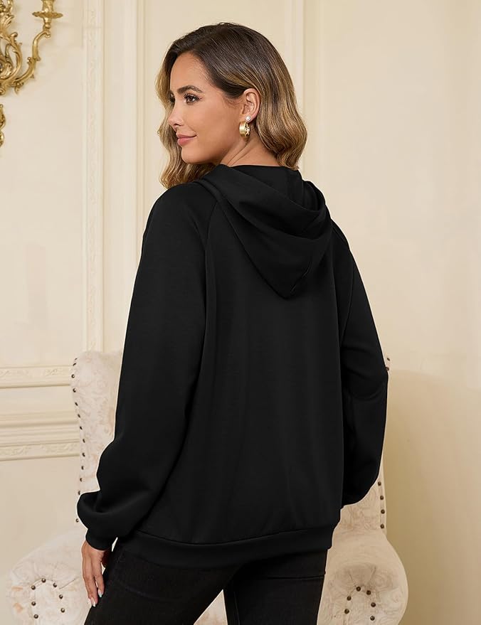 Bhome Nursing Sweatshirt Hoodie for Breastfeeding with Hidden Zippers Maternity Breast Pumping Tops Kangaroo Pocket