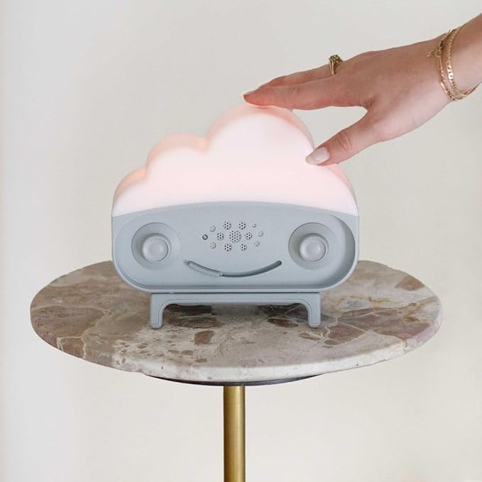 Happiest Baby SNOObie Smart White Noise Machine - Portable Baby Sound Machine with Night Light - 12 Soothing Sounds for Sleep Training, Grey