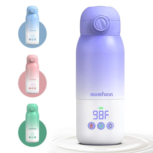 Portable Bottle Warmer for Travel, Dual Heating Modes for Breastmilk & Water Formula, Milk Warmer On The Go with Fast Heating & Long Battery Life, 10 Ounces Large Capacity