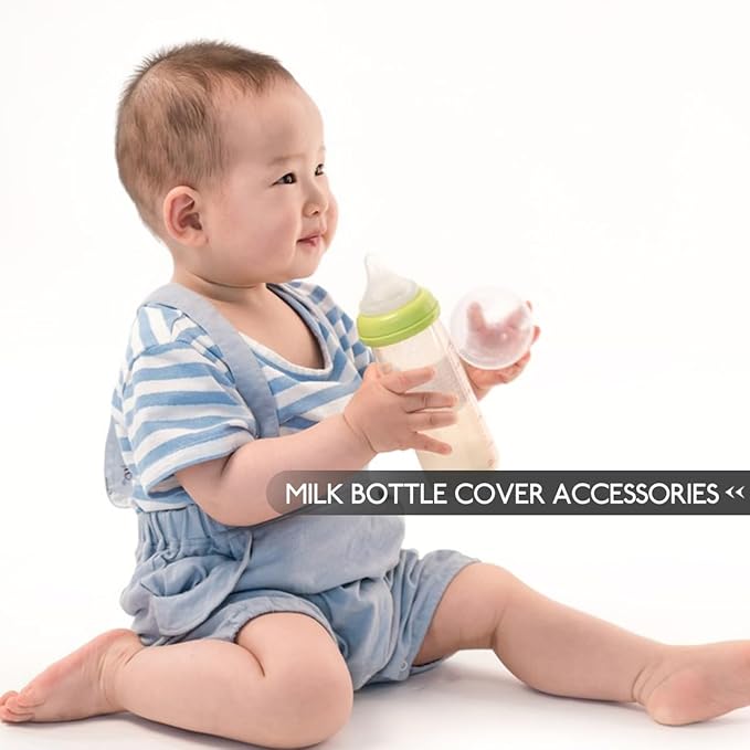 Vaguelly 3 Pcs 2.4" Wide Baby Bottle Cap Bottle Replacement Caps Parts Dome Lid Protects Nipples Clear Baby Feeding, 2.44X2.44X2.16in