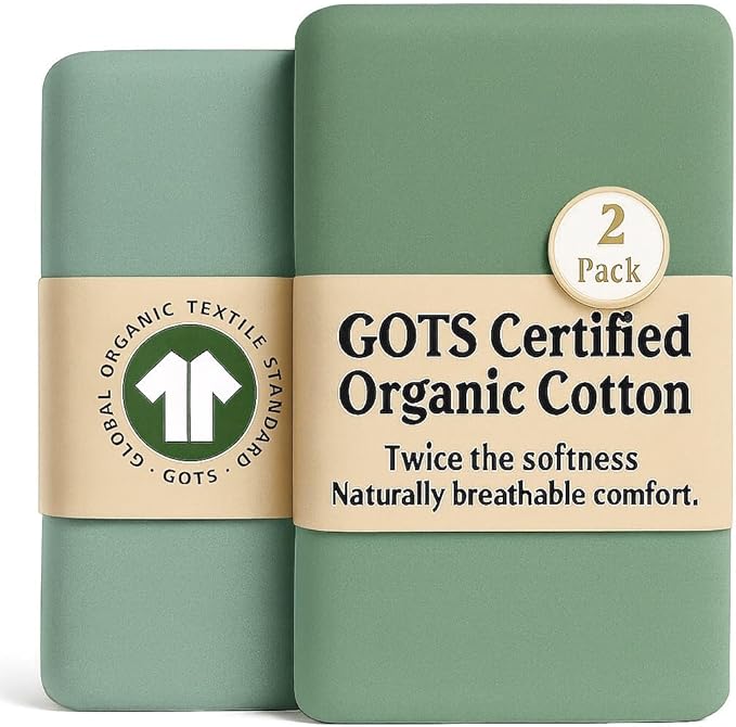 GOTS Organic Bassinest Sheets 33x20 for Baby Delight, Mika Micky, Maxi-COSI Iora, Made with Plush, Softest Turkish Cotton 2-Pack Bedside Sleeper Square Mattress Cover Beside Me, Angelbliss,Newton