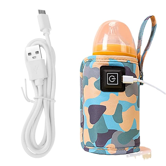 USB Milk Warmer Bag - 2023 New Fast Bottle Warmer for Travel, Portable Car Bottle Warmer for Travel, on The Go Bottle Warmer with USB Cables, Gentle Warmth Maintain Perfect Temperature (Blue)