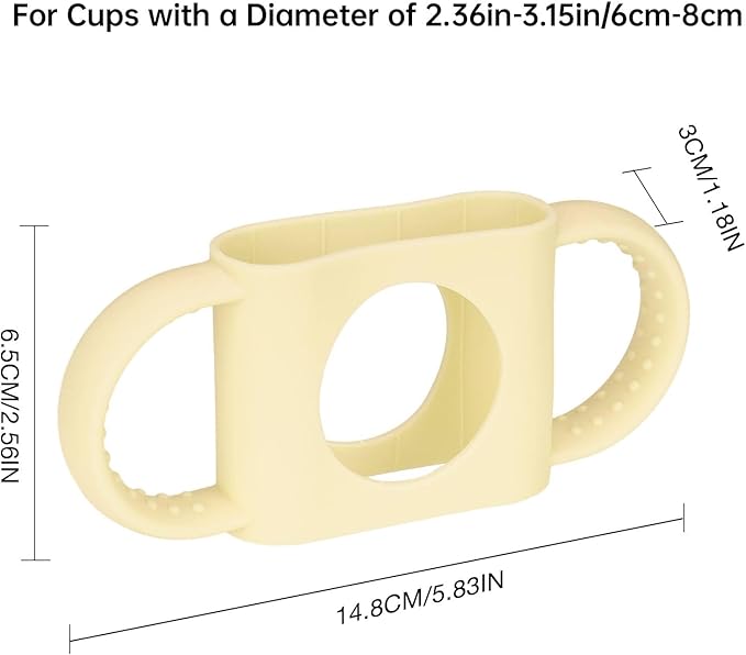 NiHome Tumbler Grip Compatible with 14oz Stanley Quencher, Fit for 12 15oz Zak Owala kids Cups Accessories Handle, Silicone Dual-Handle Tumbler Handles for Home Travel Outdoors Daily Use (2PCS,Cream)