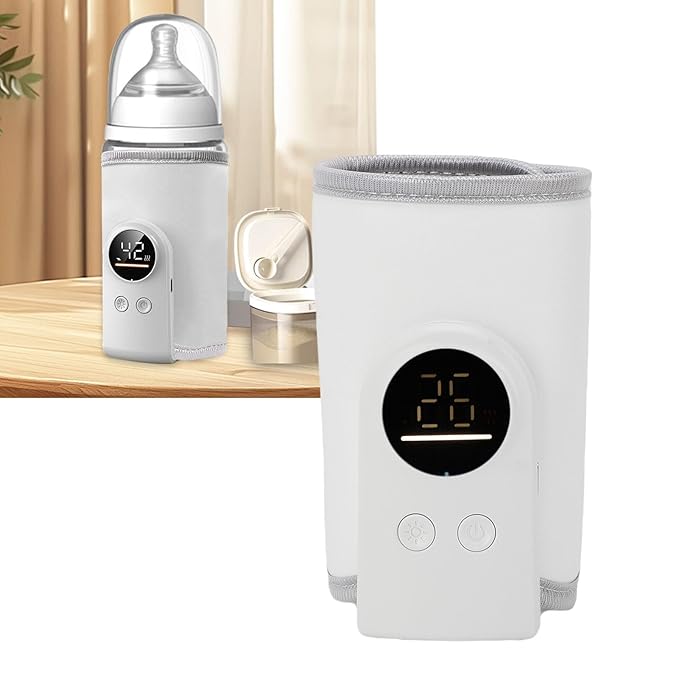 USB Powered Baby Bottle Warmer, 18W Fast Heating Adjustable Constant Temperature Portable Bottle Warmer Universal for Home and Travel (Type 1)