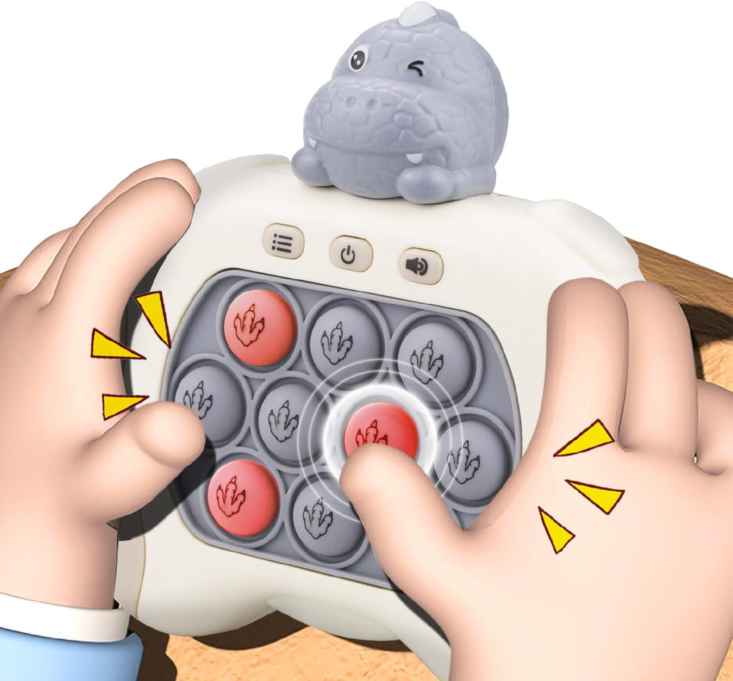 Fast Push Game,Light up pop Game Light up Fidget Toy,Fast Quick Push Bubble Game,pop pro Light up Game,Quick Push pop Game Birthday Xmas Gifts for Boys Girls Adults (T-Rex:Grey)